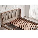 Кровать двуспальная с мягким изголовьем Moon Walnut Bed варинант исполнения - 9 | Loft Concept в Грозном