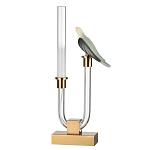 Настольная лампа с прозрачной трубкой и декоративной фигуркой птицы на бронзовой подставке Ganthea варинант исполнения - 1 | Loft Concept в Грозном