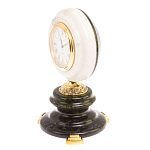 Часы настольные бронзовые из натуральных камней Мрамор и Змеевик Stone Clock варинант исполнения - 5 | Loft Concept в Грозном