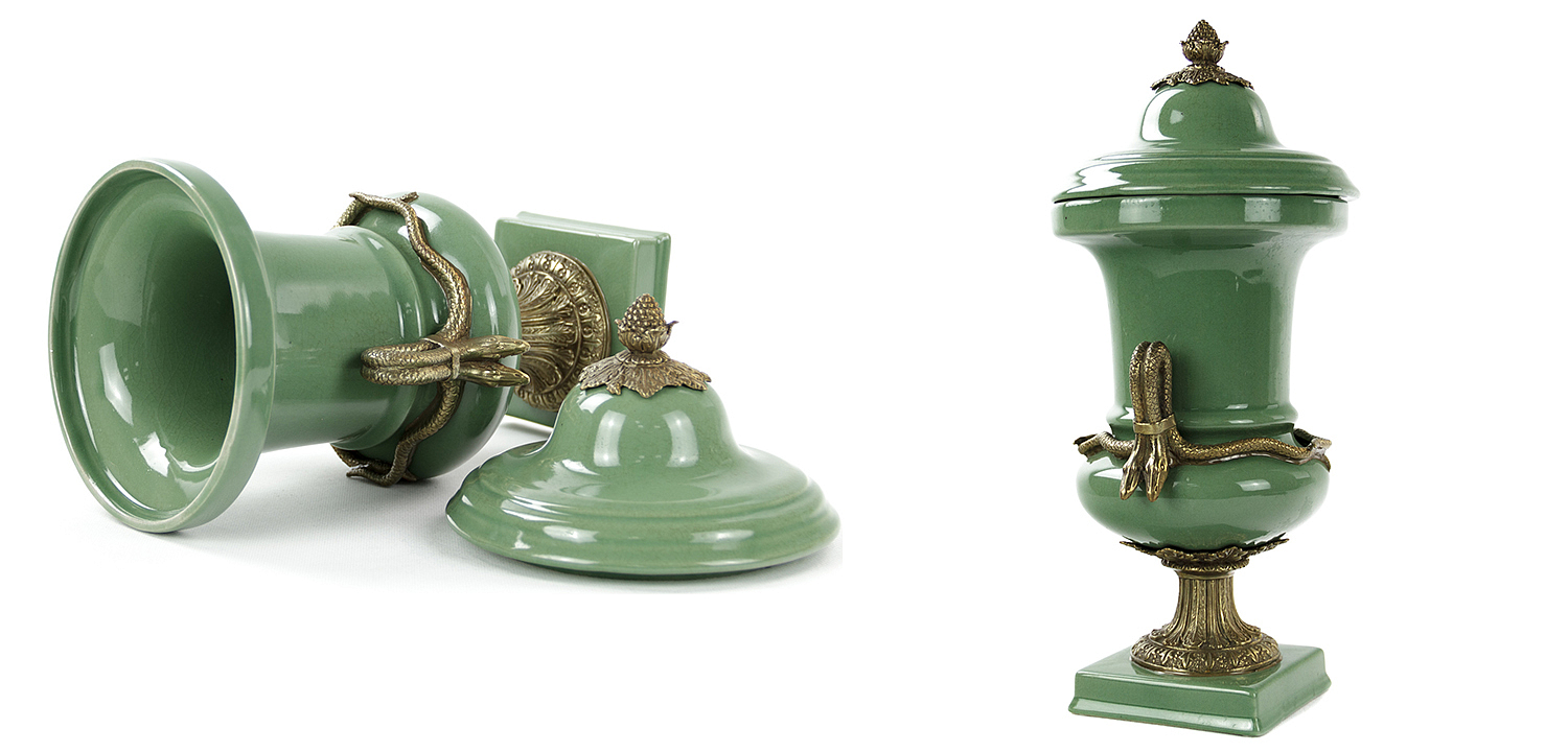 Ваза Selenia Green Vase Bronze Serpents Ваза Selenia Green Vase Bronze Serpents - Loft-Concept в Грозном