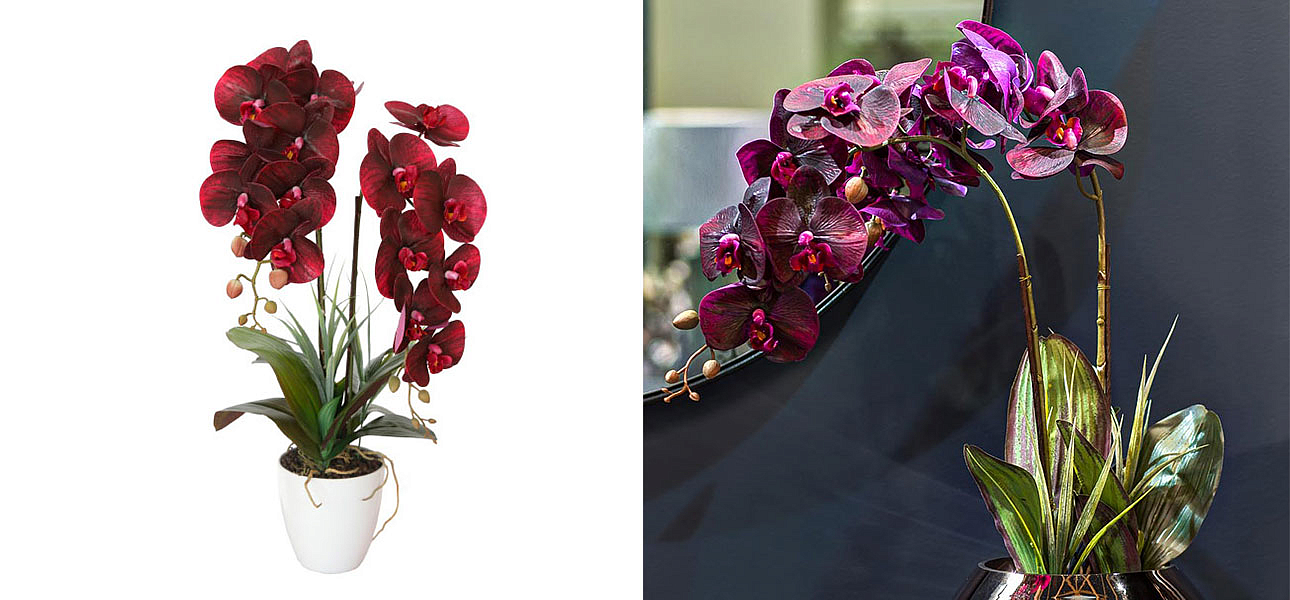 Искусственная орхидея Мультифлора burgundy Искусственная орхидея Мультифлора burgundy - Loft-Concept в Грозном