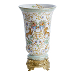 Ваза из фарфора на бронзовом основании Turquoise Blooming Garden варинант исполнения - 1 | Loft Concept в Грозном