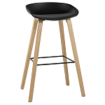 Барный стул на ножках из натурального дерева Boras Black варинант исполнения - 1 | Loft Concept в Грозном