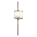 Бра вертикальное с белым полукруглым плафоном и длинным стержнем L Kichler варинант исполнения - 1 | Loft Concept в Грозном