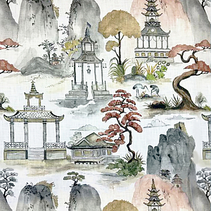 Ткань Japanese Landscape Beige Хлопок N 1186