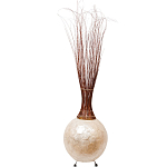 Торшер из перламутра на металлическом каркасе Indonesian Comet варинант исполнения - 3 | Loft Concept в Грозном