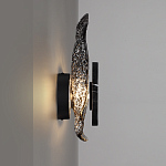 Бра с волнообразным стеклянным плафоном и вставкой из мрамора Liquid Stone варинант исполнения - 12 | Loft Concept в Грозном