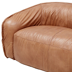 Трехместный диван с кожаной обивкой коричневый Coste Leather Sofa варинант исполнения - 5 | Loft Concept в Грозном