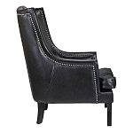 Кресло из натуральной кожи на 4-х деревянных ножках из массива бука Daniel Leather Armchair black варинант исполнения - 2 | Loft Concept в Грозном