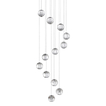 Люстра каскадная с прозрачными шарообразными плафонами Crystal Globule варинант исполнения - 1 | Loft Concept в Грозном