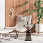 Бра с белым плафоном в форме восьмерки и круглым основанием Luke Lampco Tracer Lamp варинант исполнения - 6 | Loft Concept в Грозном