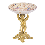 Чаша с цветочным орнаментом на ножке в виде бронзового ангела Eden Garden варинант исполнения - 1 | Loft Concept в Грозном