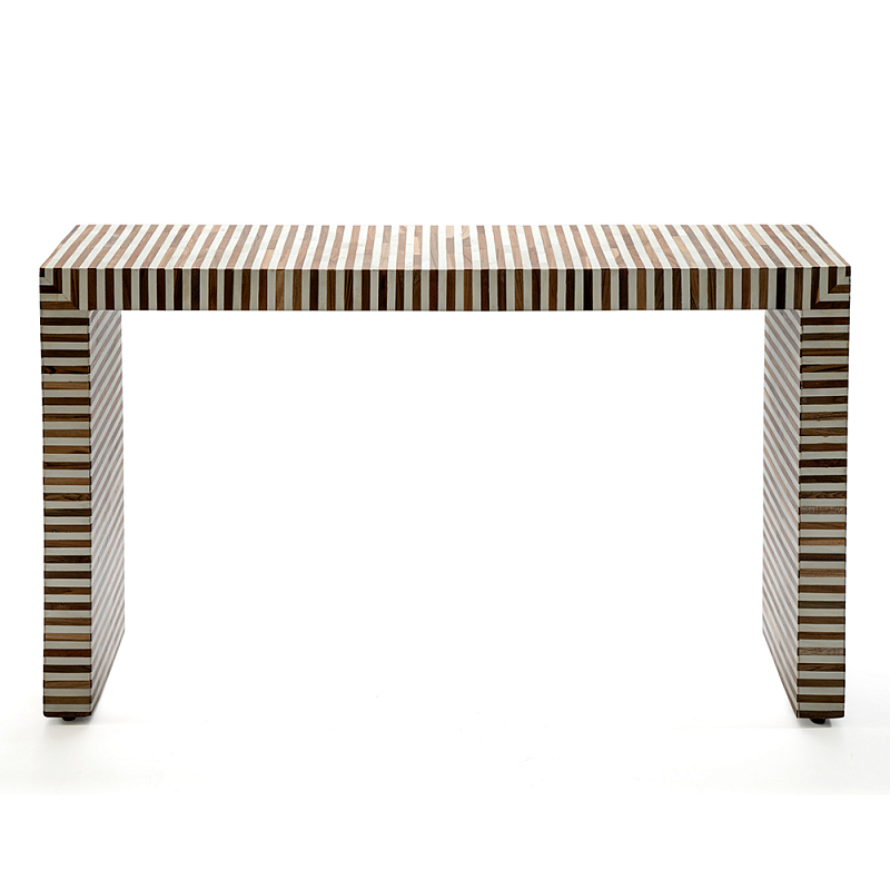 Консоль Дизайнерская Stripes Console Beige ivory ( слоновая кость ) Коричневый в Грозном | Loft Concept 