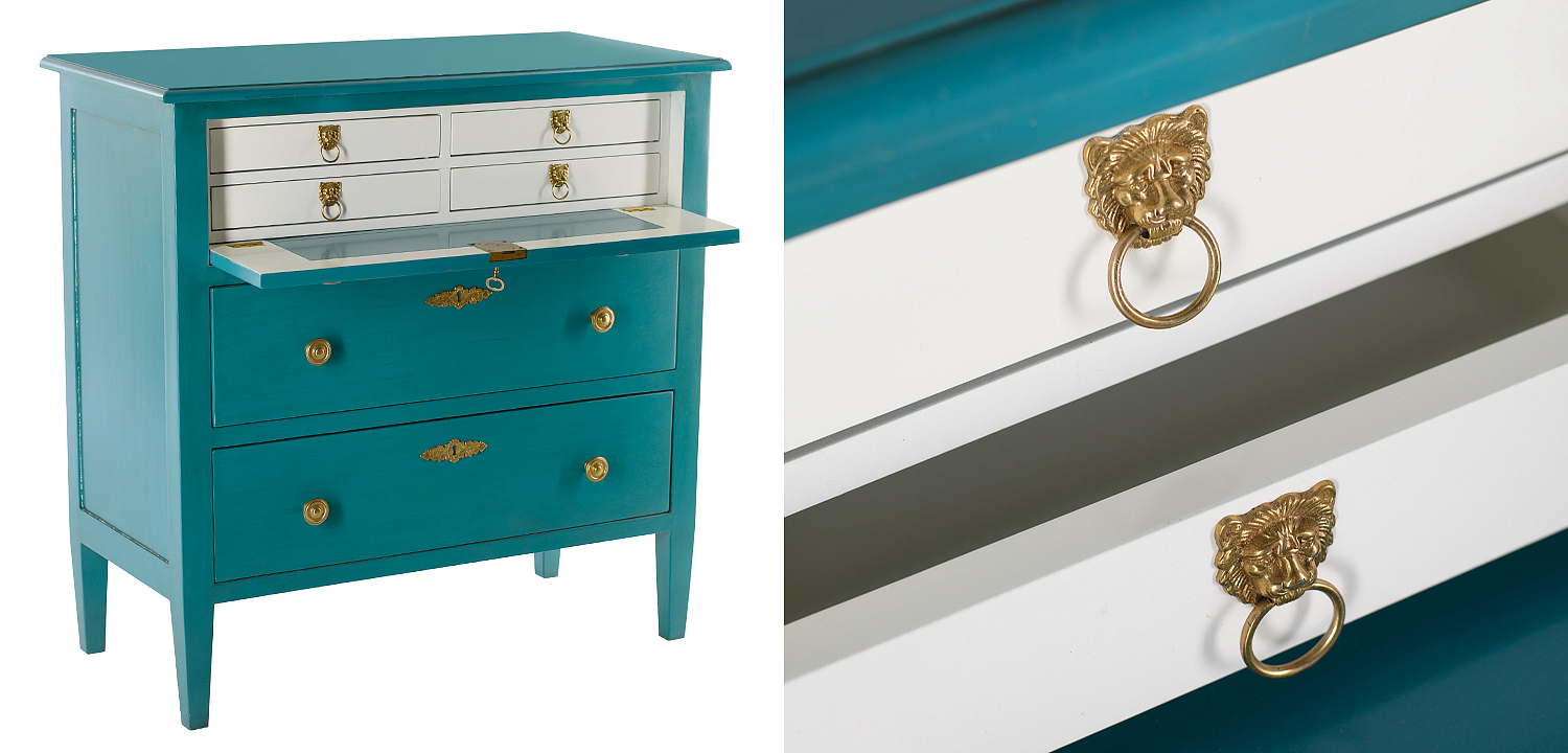Комод L.XV CHEST OF DRAWERS Moreau Бирюзовый Комод L.XV CHEST OF DRAWERS Moreau Бирюзовый - Loft-Concept в Грозном