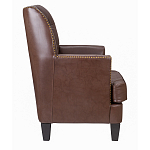 Кресло из натуральной кожи c мягкими подлокотниками на 4-х деревянных ножках из массива бука Joseph Armchair brown варинант исполнения - 2 | Loft Concept в Грозном