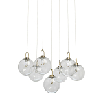 Люстра с 7-ю плафонами из прозрачного стекла в форме шара Orb Cascade  варинант исполнения - 1 | Loft Concept в Грозном