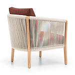 Дизайнерское уличное кресло из массива дерева с веревочной спинкой BOBOLI Armchair варинант исполнения - 4 | Loft Concept в Грозном