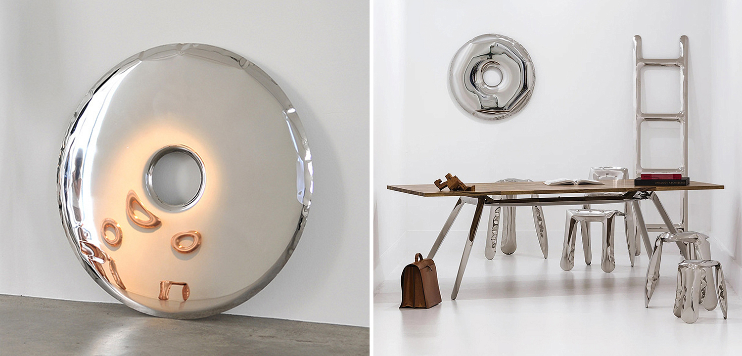 Арт-объект на стену Rondo Polished Stainless Steel Wall Mirror by Zieta Chrome Арт-объект на стену Rondo Polished Stainless Steel Wall Mirror by Zieta Chrome - Loft-Concept в Грозном