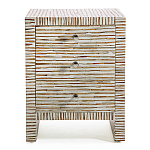 Тумбочка прикроватная Bogense Bone Inlay Bedside Beige варинант исполнения - 4 | Loft Concept в Грозном