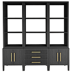 Модульный стеллаж Primo из трех составных элементов Черный дуб варинант исполнения - 1 | Loft Concept в Грозном