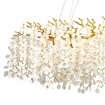 Линейная люстра с круглыми хрустальными подвесками Fairytree Gold Crystal Branches Linear Chandelier  варинант исполнения - 2 | Loft Concept в Грозном