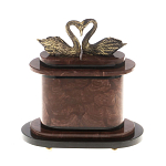 Часы настольные из натурального камня с декором в виде двух лебедей Swans Stone Clock варинант исполнения - 7 | Loft Concept в Грозном