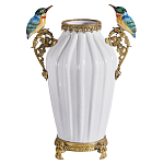 Ваза белого цвета из фарфора с птичкми White Garden варинант исполнения - 1 | Loft Concept в Грозном