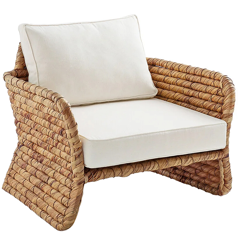 Кресло из плетеного гиацинта Gardner Wicker Armchair Коричневый Молочный Кресло из плетеного гиацинта Gardner Wicker Armchair Коричневый Молочный в Грозном | Loft Concept