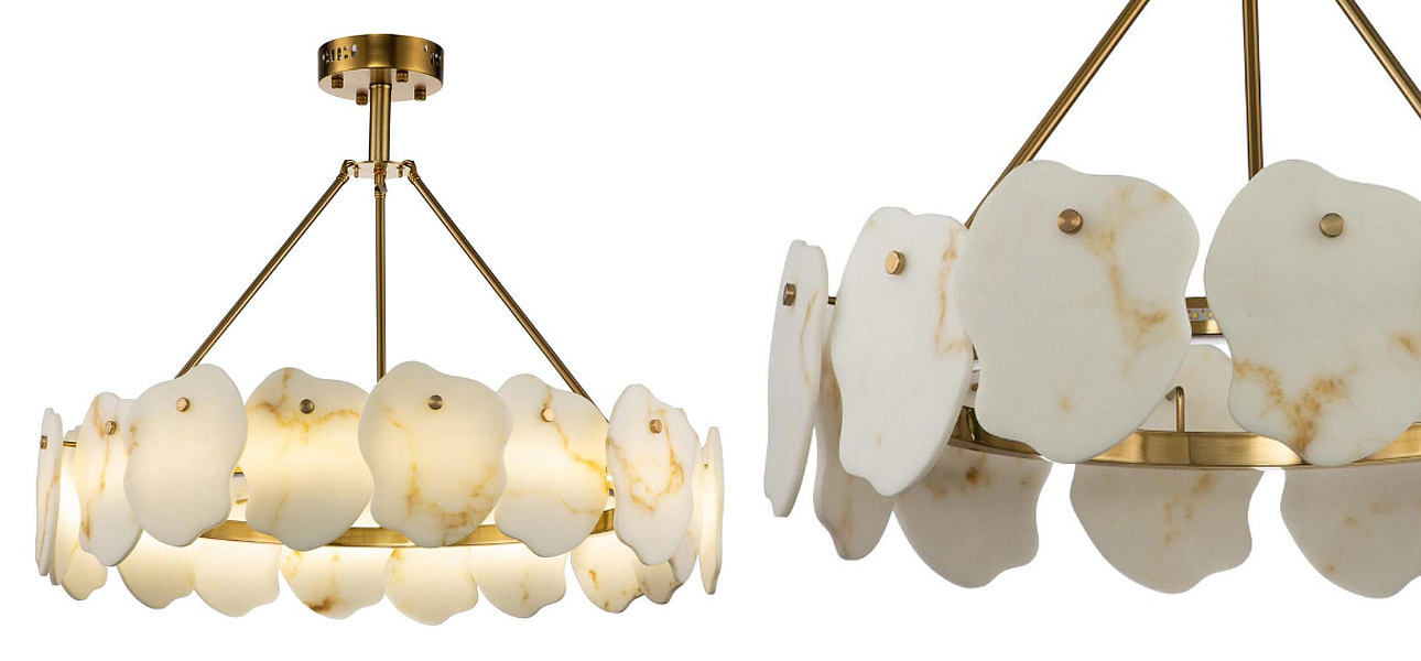 Люстра Мрамор Lucretia Marble Round Chandelier 80 см Люстра Мрамор Lucretia Marble Round Chandelier 80 см - Loft-Concept в Грозном