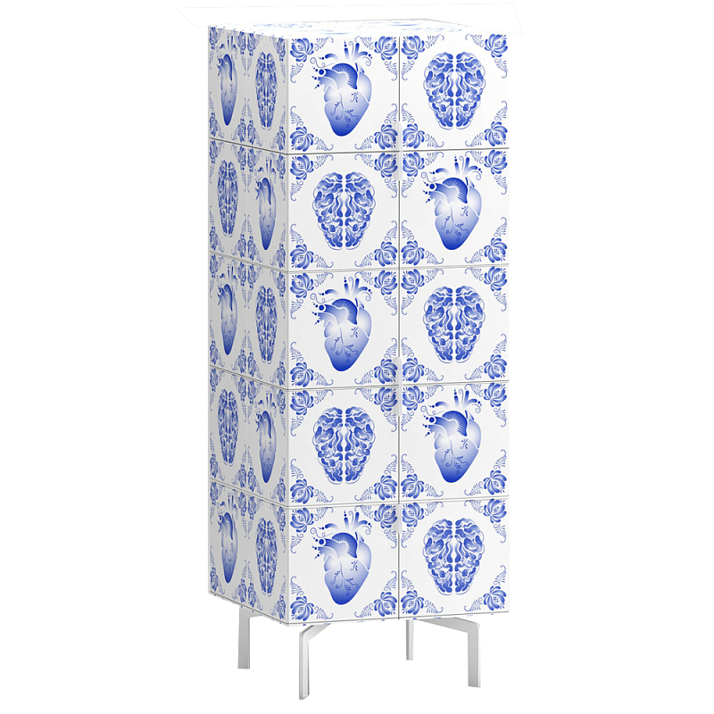 Тумба на ножках Tall Rblue Белый Синий Тумба на ножках Tall Rblue Белый Синий в Грозном | Loft Concept