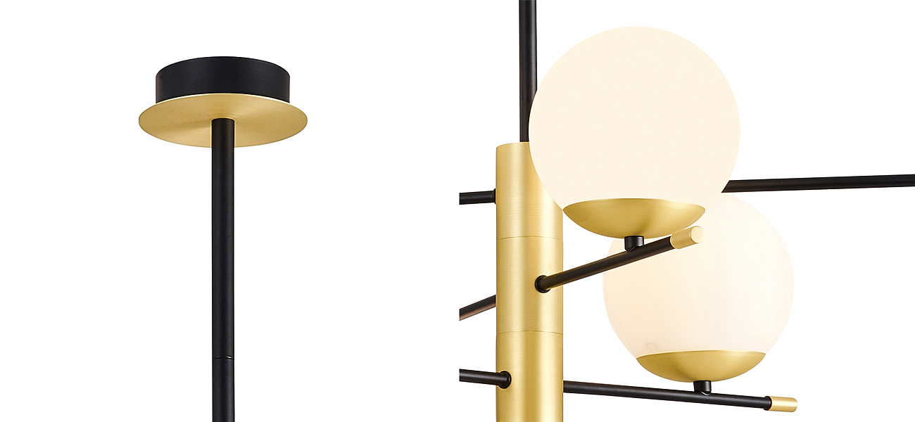 Люстра Черная с Золотом Spike Balls Hanging 6 Lamp Люстра Черная с Золотом Spike Balls Hanging 6 Lamp - Loft-Concept в Грозном