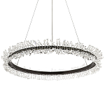 Кольцевая люстра с хрустальным декором Rowan Crystal Ring Horizontal Black Chandelier варинант исполнения - 1 | Loft Concept в Грозном