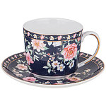 Чайный сервиз из фарфора синий на 6 персон 14 предметов Flower Porcelain Collection варинант исполнения - 2 | Loft Concept в Грозном