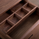 Прикроватный столик деревянный с 2-мя ящиками Moon Walnut Furniture варинант исполнения - 1 | Loft Concept в Грозном