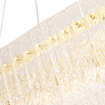 Люстра подвесная овальная с рельефными стеклянными панелями и золотым металлическим каркасом Textured Glass Chandelier варинант исполнения - 3 | Loft Concept в Грозном