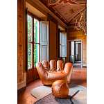 Дизайнерское кожаное кресло в форме руки Poltronova Joe Gold  Armchair варинант исполнения - 7 | Loft Concept в Грозном