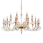 Люстра с 18-ю лампочками и изогнутыми прозрачными элементами из стекла Twisted Glass Candles Chandelier варинант исполнения - 1 | Loft Concept в Грозном