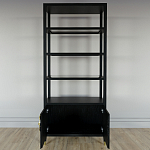 Стеллаж со стеклянными полками Elsa Dreams Black варинант исполнения - 3 | Loft Concept в Грозном