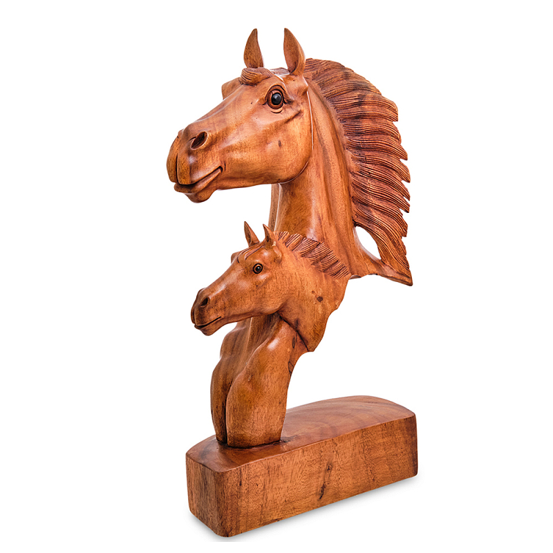 Статуэтка деревянная в виде головы лошади Horse of the World Коричневый Статуэтка деревянная в виде головы лошади Horse of the World Коричневый в Грозном | Loft Concept