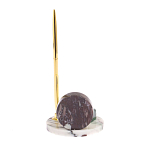 Часы настольные с шариковой металлической ручкой из натурального камня Stone Clock варинант исполнения - 3 | Loft Concept в Грозном