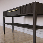 Дизайнерская Консоль с полкой и ящиком Primo Темный орех варинант исполнения - 5 | Loft Concept в Грозном