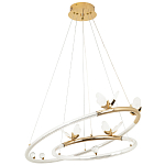 Кольцевая люстра с декором в виде бабочек Glass Butterflies Two Rings Chandelier варинант исполнения - 2 | Loft Concept в Грозном