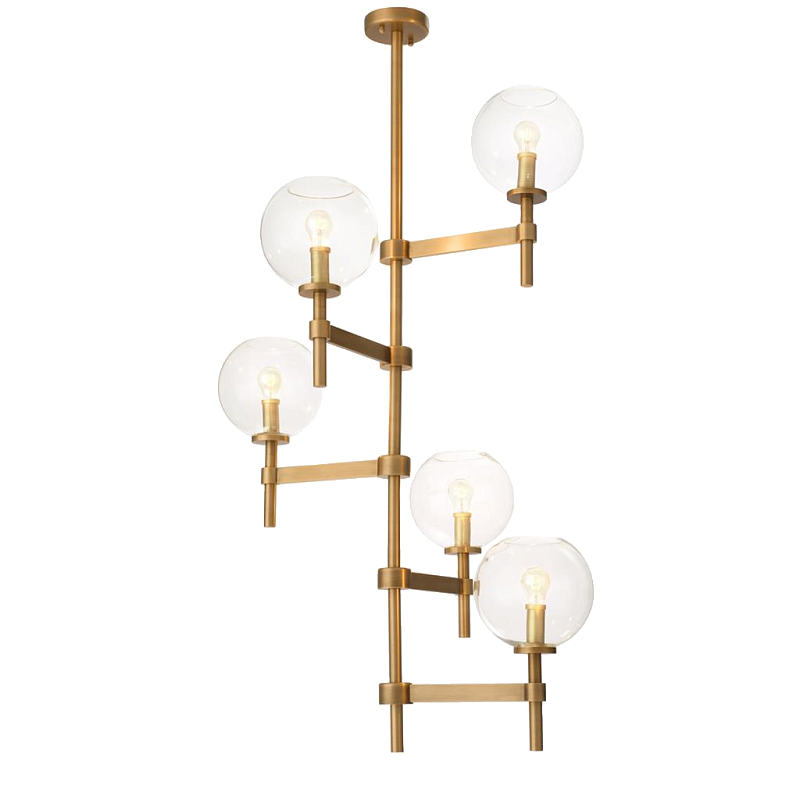Люстра Chandelier Jade Cascade Латунь Античная полированная Прозрачное Стекло Люстра Chandelier Jade Cascade Латунь Античная полированная Прозрачное Стекло в Грозном | Loft Concept