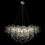 Люстра подвесная с прозрачными стеклянными подвесками в форме капель Диаметр 100 см Droplet Chandelier варинант исполнения - 13 | Loft Concept в Грозном