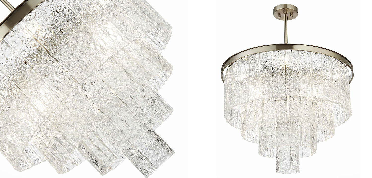 Люстра Renea Textured Glass Chandelier Nickel D60 Люстра Renea Textured Glass Chandelier Nickel D60 - Loft-Concept в Грозном