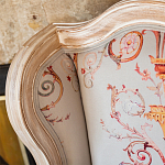 Кресло из массива бука серое с растительным орнаментом Raffael Floral Grey Armchair варинант исполнения - 6 | Loft Concept в Грозном