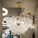 Люстра подвесная с рифлёными стеклянными шарами в форме воздушного облака Berries Chandelier варинант исполнения - 4 | Loft Concept в Грозном