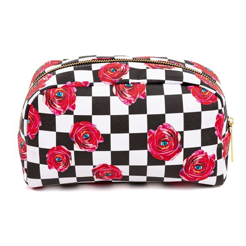 Косметичка Seletti Roses on Check Черный Красный Белый Косметичка Seletti Roses on Check Черный Красный Белый в Грозном | Loft Concept