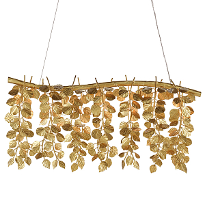 Люстра золотая с декором в виде веток эвкалипта Eucalyptus Branches