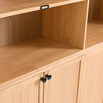 Книжный шкаф из массива сосны с металлической лестницей Burton Wood Cabinet варинант исполнения - 7 | Loft Concept в Грозном